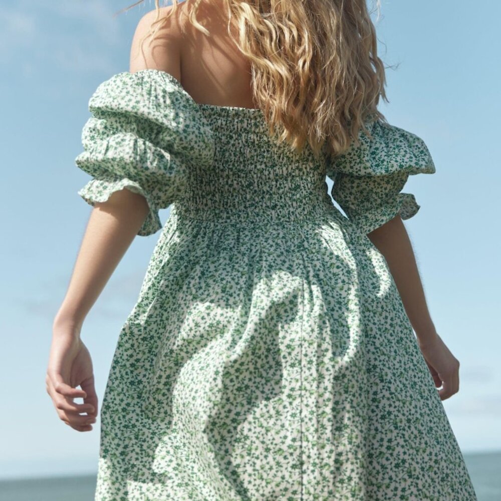 Eddy Audra Dress Ivory Grassy Knoll Ditsy Floral Small - Picture 4 of 7